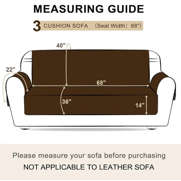 Chocolate Brown and Beige Reversible Sofa Cover, Large (fits 68” sofa) - Picture 7 of 7